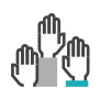 Raised hands icon
