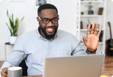 Man working with his laptop