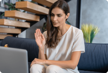 Women waiving her hand
