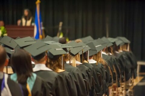 Students line up for Graduation (Photo: Business Wire)